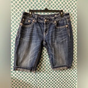 Miss Me women’s Dark Blue Jeans easy Bermuda Shorts size 29